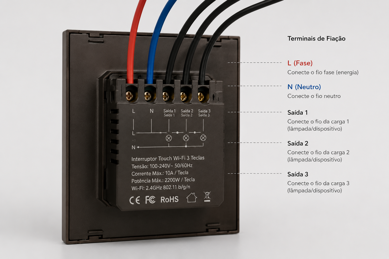 Foto 6 de Interruptor Touch Wi-Fi 3 Teclas